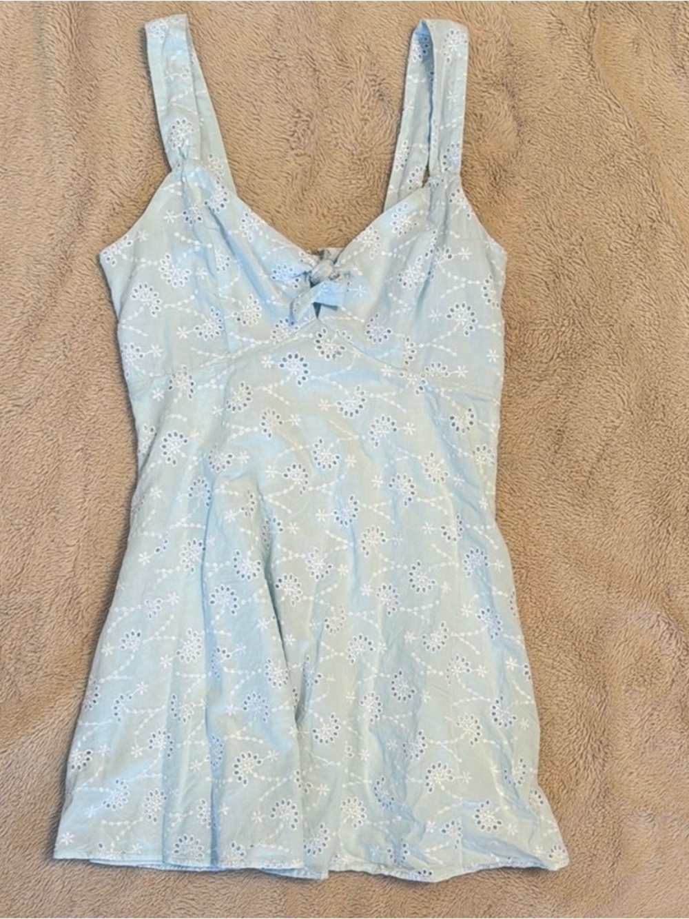 Francesca's Light Blue Embroidered Summer Dress by mi ami